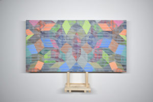 Geometria#9 2019 Acrylique sur toile 79,5 x 41,5 cm